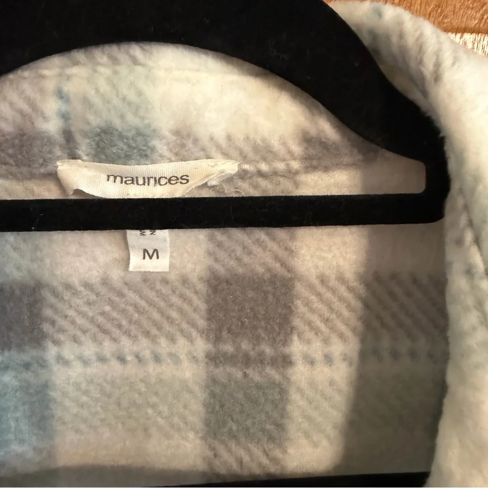 Maurices Soft Plaid Shirt in Blue and Cream - Picture 2 of 3